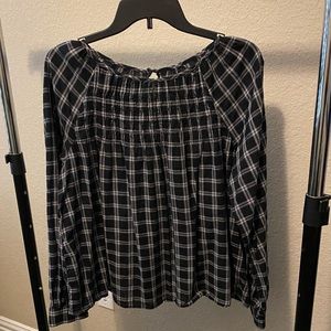 CLOSEOUT Old Navy Gingham Long-sleeve Gauze blouse - Large